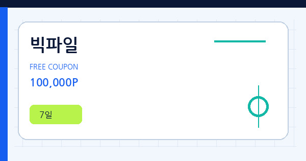빅파일 100,000P 쿠폰 안내 배너