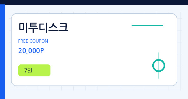 미투디스크 20,000P 쿠폰 안내 배너
